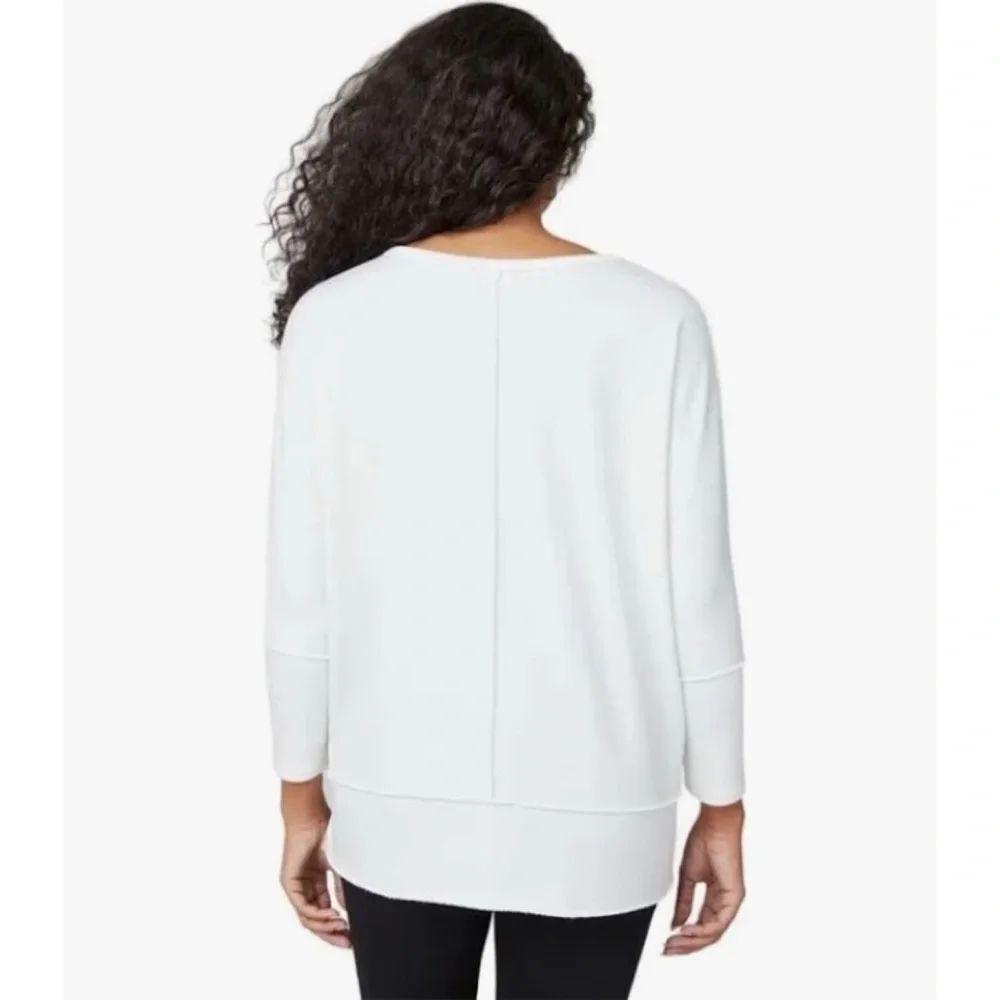 Spanx Women's White Dolman Pullover Sweater 3/4 Sleeve T-Shirt Size Large - Picture 3 of 12